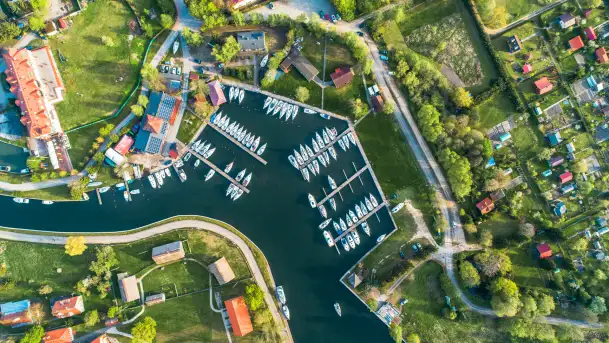 Węgorzewo z lotu ptaka, kwiecień 2024 r. - zdjęcie 2