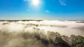 Mgły nad mazurskimi polami i łąkami, październik 2024 r. - zdjęcie 2