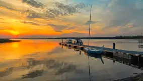 Zachód słońca nad jeziorem Święcajty, Ogonki, wrzesień 2024 r. - zdjęcie 4