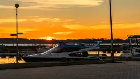 Zachód słońca, Ekomarina Giżycko, grudzień 2024 r. - zdjęcie 9