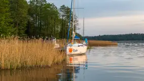Zachód słońca nad jeziorem Bocznym w Rydzewie, maj 2024 r. - zdjęcie 15