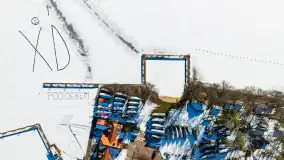 Port Pod Dębem w zimowym śnie i... białej odsłonie, luty 2025 r. - zdjęcie 14