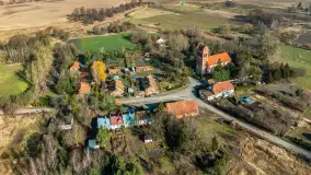 Rzeki Guber i Sajna na zdjęciach z drona, marzec 2025 r. - zdjęcie 22