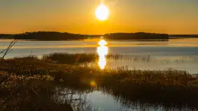 Zachód nad jeziorem Śniardwy, Szeroki Ostrów, marzec 2025 r. - zdjęcie 2