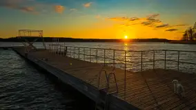 Zachód słońca nad jeziorem Kisajno, widziany z portu COS - zdjęcie 2