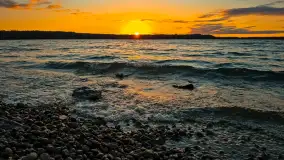 Zachód słońca nad jeziorem Kisajno, widziany z portu COS - zdjęcie 11