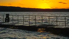 Zachód słońca nad jeziorem Kisajno, widziany z portu COS - zdjęcie 14