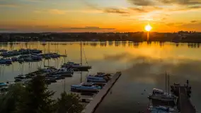 Zachód słońca nad jeziorem Bocznym, Rydzewo z lotu ptaka, lipiec 2025 r. - zdjęcie 45