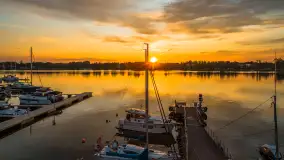 Zachód słońca nad jeziorem Bocznym, Rydzewo z lotu ptaka, lipiec 2025 r. - zdjęcie 49