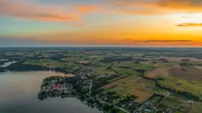 Zachód słońca nad jeziorem Bocznym, Rydzewo z lotu ptaka, lipiec 2025 r. - zdjęcie 48