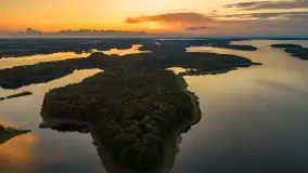 Zachód słońca nad jeziorem Kisajno, Oczy Mazur, lipiec 2025 r.  - zdjęcie 4