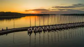 Zachód słońca nad jeziorem Kisajno, Oczy Mazur, lipiec 2025 r.  - zdjęcie 2