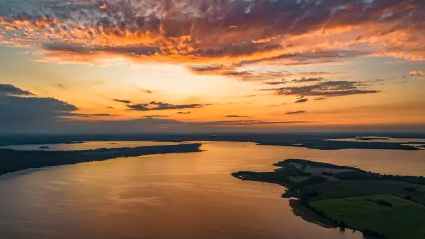 Kisajno i Pierkunowo po zachodzie słońca, sierpień 2025 r.