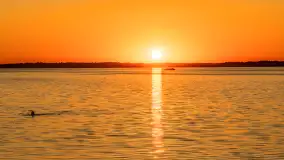 Zachód słońca nad jeziorem Śniardwy, Marina Śniardwy, sierpień 2025 r. - zdjęcie 15