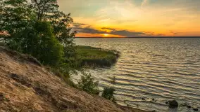 Zachód słońca nad jeziorem Śniardwy, Szeroki Ostrów, czerwiec 2025 r. - zdjęcie 4