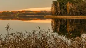 Zachód słońca nad jeziorem Gołdopiwo, listopad 2025 r. - zdjęcie 15