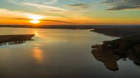 Zachód słońca nad jeziorem Gołdopiwo z drona, listopad 2025 r. - zdjęcie 38