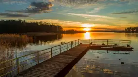 Zachód słońca nad jeziorem Gołdopiwo z drona, listopad 2025 r. - zdjęcie 27