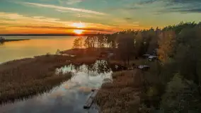 Zachód słońca nad jeziorem Gołdopiwo z drona, listopad 2025 r. - zdjęcie 21