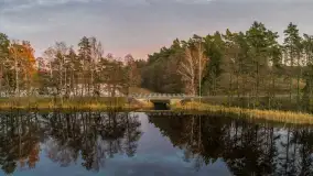 Zachód słońca nad jeziorem Gołdopiwo z drona, listopad 2025 r. - zdjęcie 16