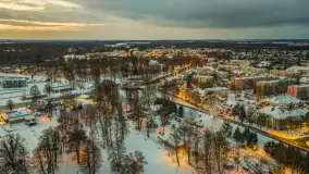 Giżycko pod koniec dnia z drona, styczeń 2026 r. - zdjęcie 12