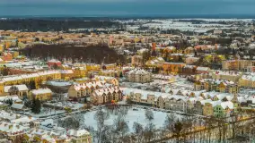 Giżycko pod koniec dnia z drona, styczeń 2026 r. - zdjęcie 15