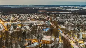 Giżycko pod koniec dnia z drona, styczeń 2026 r. - zdjęcie 34