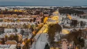 Giżycko pod koniec dnia z drona, styczeń 2026 r. - zdjęcie 31