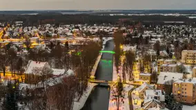 Giżycko pod koniec dnia z drona, styczeń 2026 r. - zdjęcie 19