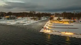 Giżycko pod koniec dnia z drona, styczeń 2026 r. - zdjęcie 7