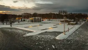 Giżycko pod koniec dnia z drona, styczeń 2026 r. - zdjęcie 18