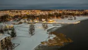 Giżycko pod koniec dnia z drona, styczeń 2026 r. - zdjęcie 26