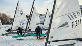 Pierwsze bojery w sezonie 2026 (styczeń), jezioro Śniardwy, Nowe Guty - zdjęcie 21