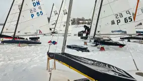 Pierwsze bojery w sezonie 2026 (styczeń), jezioro Śniardwy, Nowe Guty - zdjęcie 16