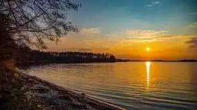 Marcowy zachód słońca nad jeziorem Dobskim - zdjęcie 7