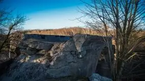 Zachód przy zwalony moście i jeziorze Patelnia, Kruklanki 03.2020 - zdjęcie 19