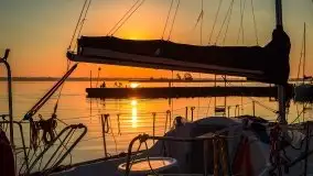 Wschód Słońca, Wilkasy, jezioro Niegocin, sierpień 2020 r. - zdjęcie 49