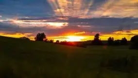 Zachód Słońca przy miejscowości Sterławki, sierpień 2020 r. - zdjęcie 1