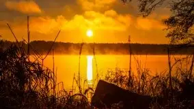 Pierwszy śnieg i wschód słońca nad jeziorem Boczne - zdjęcie 11