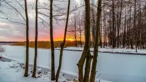 Zimowy zachód słońca między jeziorem Dargin i Sztynorckie - zdjęcie 6