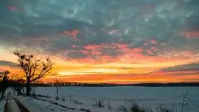 Wschód słońca w okolicach Sztynortu, zima 2021 - zdjęcie 6