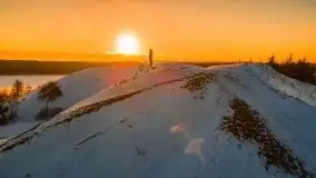 Zachód słońca w okolicach Starych Juch, 02.2021 - zdjęcie 2