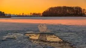 Zachód słońca nad jeziorem Siercze, luty 2021  - zdjęcie 25