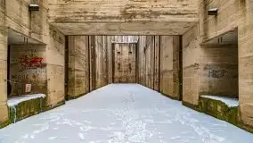 Śluza w Leśniewie Górnym w zimowej szacie, luty 2021 - zdjęcie 53