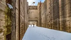 Śluza w Leśniewie Górnym w zimowej szacie, luty 2021 - zdjęcie 51