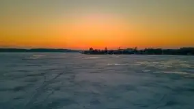 Zima i zachód słońca w porcie Tło Dla Mew - zdjęcie 34