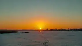 Zima i zachód słońca w porcie Tło Dla Mew - zdjęcie 28