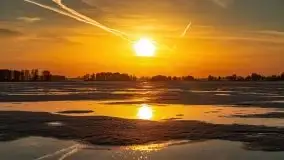 Zachód słońca nad jeziorem Kruklin, luty 2021 - zdjęcie 1