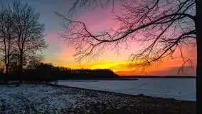 Marcowy zachód słońca nad jeziorem Kisajno - zdjęcie 16