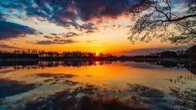 Wiosenny wschód słońca nad jeziorem Stręgiel - zdjęcie 16